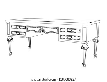 sketch of a desk vector
