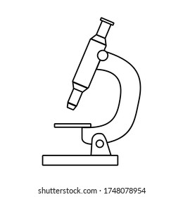 Sketch device microscope laboratory, made of a black outline on a white background, vector illustration, design, coloring, icon