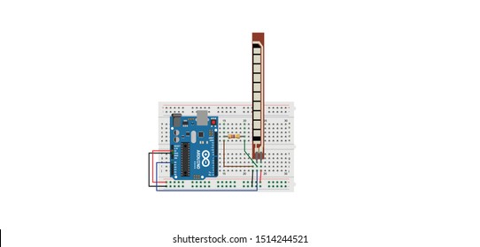 Sketch Diagram Of Arduino Interfacing With Flex Sensor