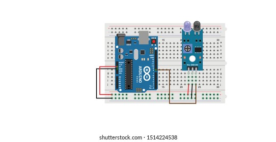 Sketch Diagram Of Arduino Interfacing With IR Sensor