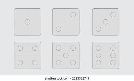 sketch dice game icon set on white background, icon for game design, flat illustration, casino concept, random symbol, luck sign, simple design