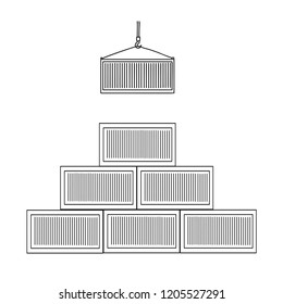 Sketch different containers. Hand drawn. Vector set.