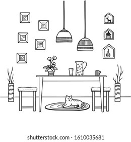 4,919 Dining room outline Images, Stock Photos & Vectors | Shutterstock