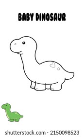 sketch of a dino saurus to learn to color for children
