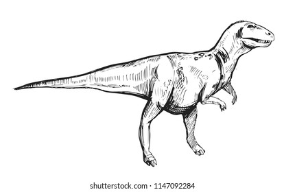 Sketch of dinosaur. Hand drawn illustration converted to vector
