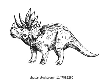 Sketch of dinosaur. Hand drawn illustration converted to vector