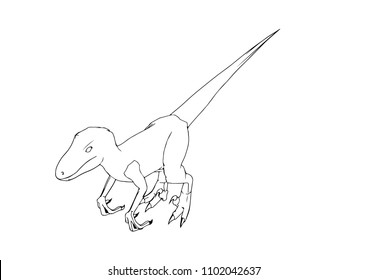 sketch of a dinosaur vector