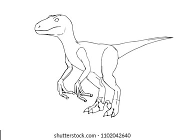 sketch of a dinosaur vector