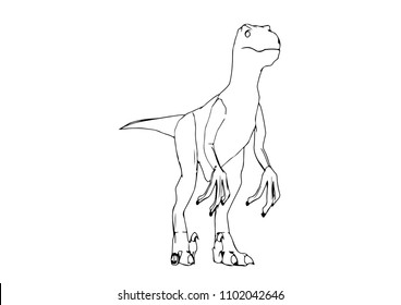 sketch of a dinosaur vector