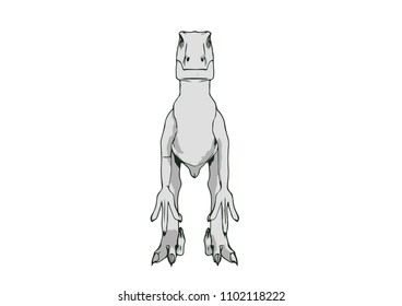 sketch of a dinosaur vector