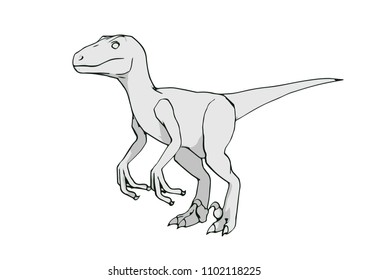 sketch of a dinosaur vector