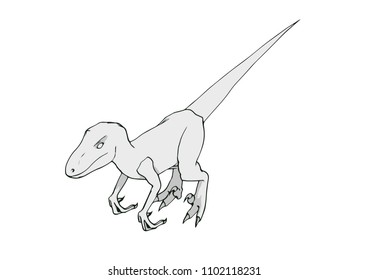 sketch of a dinosaur vector