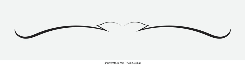 Sketch Divider. Stripte Linie hatte gezeichnet Rand Hochzeitsschmuck dekorative Form
