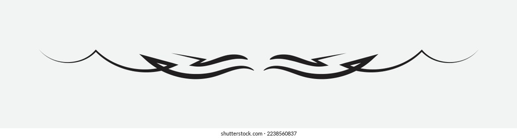 Sketch divider. Stripped line had drawn branch border wedding ornament decorative shape