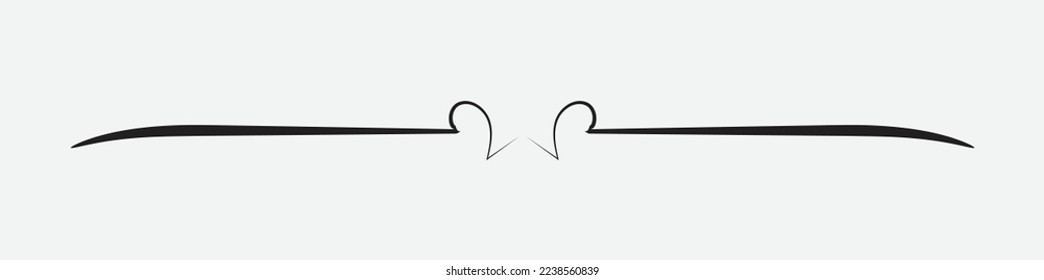 Sketch divider. Stripped line had drawn branch border wedding ornament decorative shape