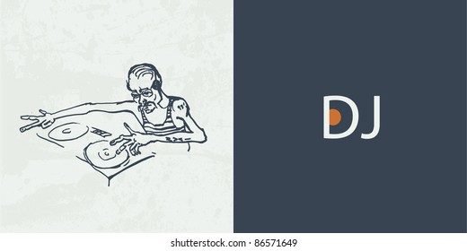 sketch Dj print background