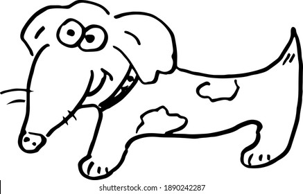 Sketch of a dog .Cartoon  cute animal .