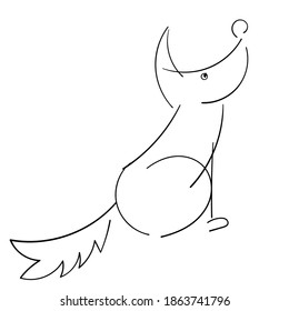 Sketch dog line sitzend. Vektordesign-Vorlage. Konzept, Vektorgrafik. Handgezeichnete doodle line Art.