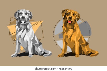 Sketch dogs in two colors