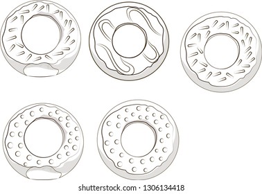 sketch donuts graphic food vector illustration