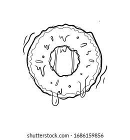 Sketch of donuts. Hand drawn vector illustration. Pastry sweets isolated on white background.