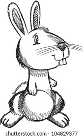 Sketch Doodle Bunny Rabbit Vector Illustration
