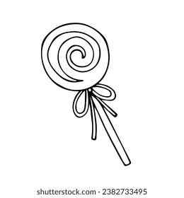 Sketch, doodle candy, lollipop. Vector graphics.