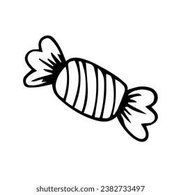 Sketch, doodle candy, lollipop. Vector graphics.