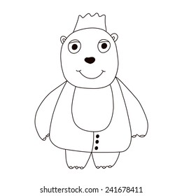 Sketch doodle character in the hat isolated on white background. Vector illustration.