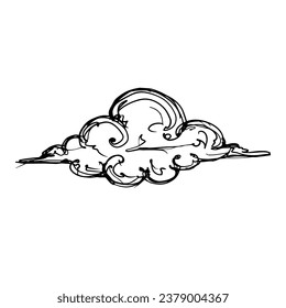 Sketch, doodle clouds. Vector graphics.