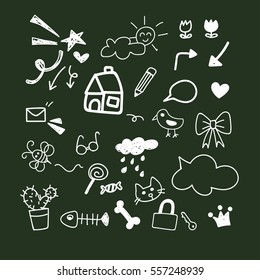 sketch doodle decoration element set
