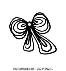 Sketch, doodle of a decorative bow. Vector graphics.