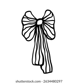 Sketch, doodle of a decorative bow. Vector graphics.