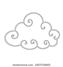 Sketch, doodle of a decorative cloud. Vector graphics.