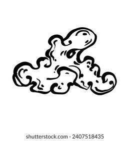 Sketch, doodle of a decorative cloud. Vector graphics.