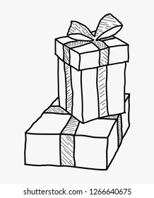 sketch and doodle of gift vector illustration