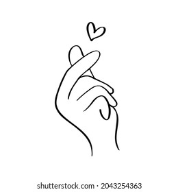 Sketch Doodle Hand Showing Heart Fingers Stock Vector (Royalty Free ...