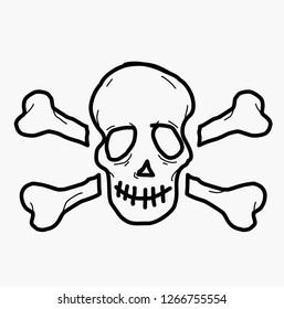 sketch and doodle human skull bones
