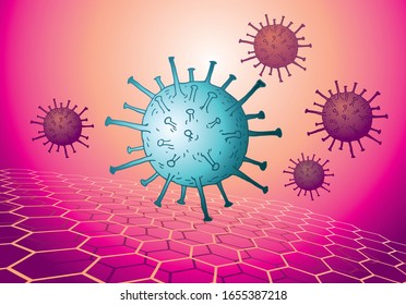 Sketch doodle human virus and anti-virus protection net system, Hand-drawn style vector 