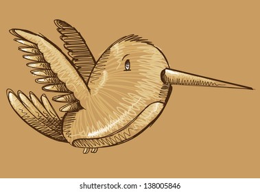 Sketch Doodle Humming Bird Vector Art