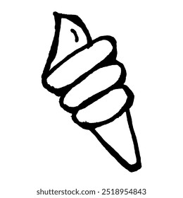 Sketch Doodle of Ice cream on white background. Doodle style. Vector illustration