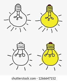 sketch and doodle of light bulb