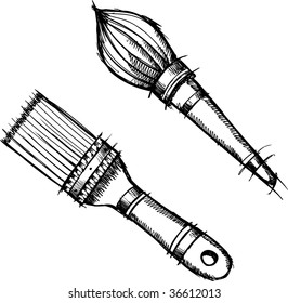 Sketch Doodle Paint Brush Vector