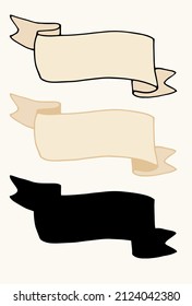 Sketch doodle red ribbons Vector drawing