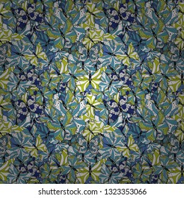 Sketch, doodle, scribble. Seamless pattern with butterflies. Abstract seamless pattern for boys, girls, clothes, wallpaper. Endless. Vector illustration.