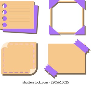 Sketch doodle sheets vector illustration set.