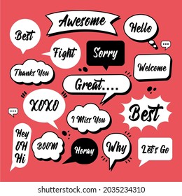 Esbozar la burbuja de habla del doodle con la frase de comunicación