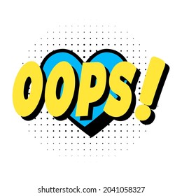 Esbozar burbuja de habla de doodle con frase de comunicación oops