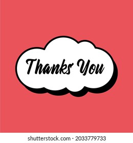 Sketch doodle speech bubble with thanks you communication phrase