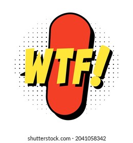 Esbozar la burbuja de la voz del doodle con la frase de comunicación wtf